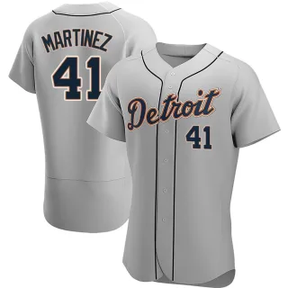 Men's Authentic Gray Victor Martinez Detroit Tigers Road Jersey