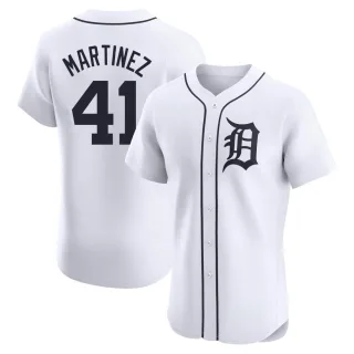 Men's Elite White Victor Martinez Detroit Tigers Home Jersey