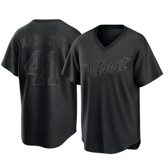Men's Replica Black Victor Martinez Detroit Tigers Pitch Fashion Jersey