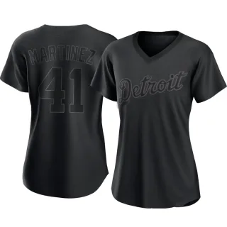 Women's Authentic Black Victor Martinez Detroit Tigers Pitch Fashion Jersey