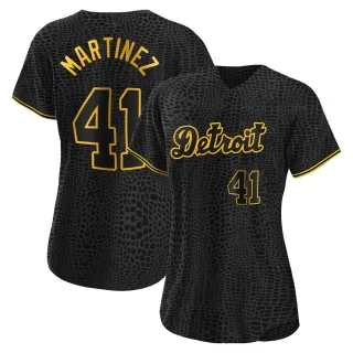 Women's Authentic Black Victor Martinez Detroit Tigers Snake Skin City Jersey