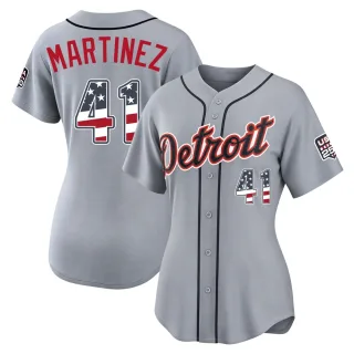 Women's Limited Gray Victor Martinez Detroit Tigers USA 250 Fourth Of July Road Stadium Jersey