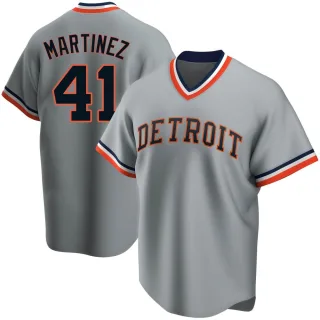 Youth Replica Gray Victor Martinez Detroit Tigers Road Cooperstown Collection Jersey